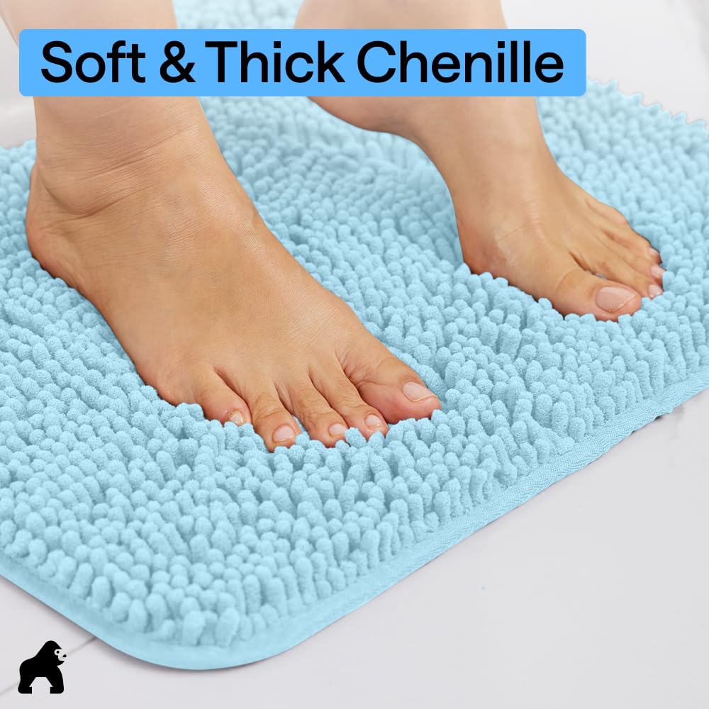 GORILLA GRIP tp rubber backing prevents slipping for safer bathroom use.