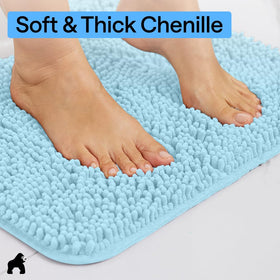 GORILLA GRIP tp rubber backing prevents slipping for safer bathroom use.