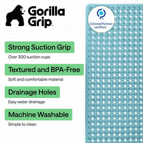 GORILLA GRIP water drain holes design promotes quick drainage and prevents pooling.