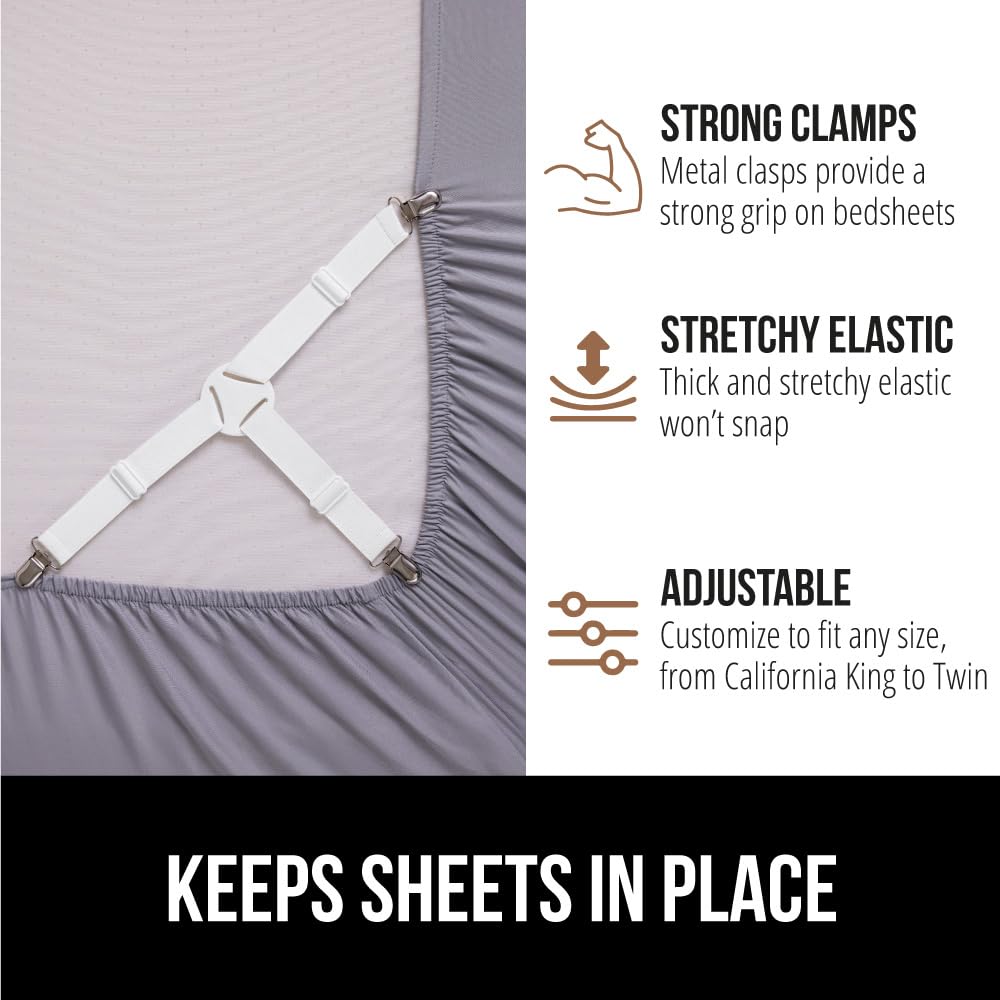 Gorilla Grip design keeps sheets wrinkle-free for a neat bed.