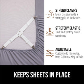 Gorilla Grip design keeps sheets wrinkle-free for a neat bed.