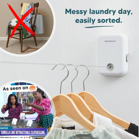 Extended 14.1 ft drying line for towels and linens