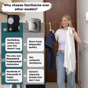 GorillaLine Max indoor-outdoor use fits apartments and balconies.