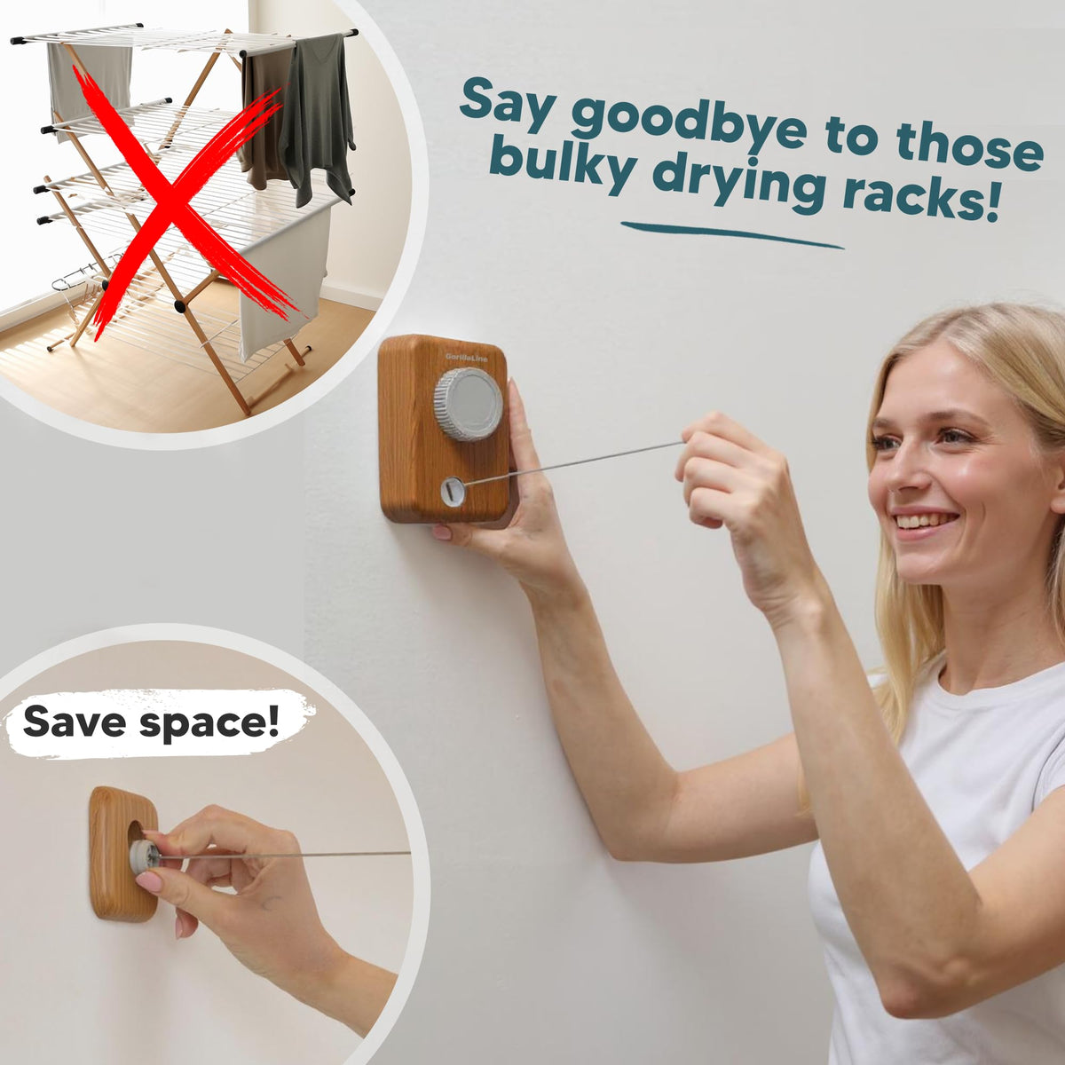 GorillaLine Max stainless housing blends with décor in laundry rooms and bathrooms