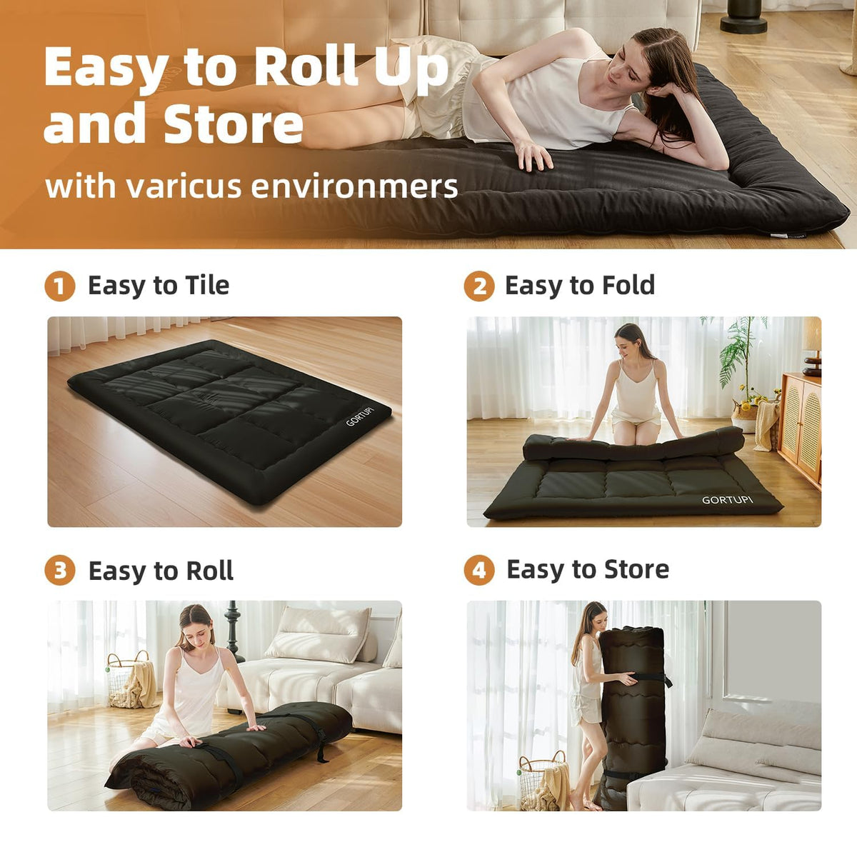 GORTUPI baby-safe play mat with rounded corners for crawling.