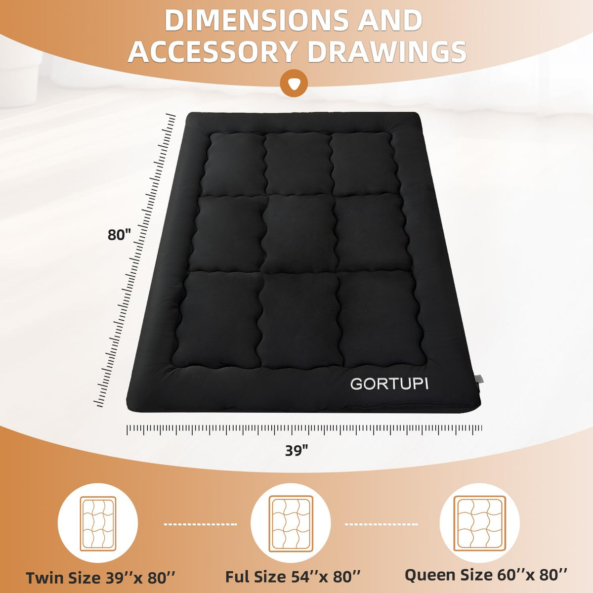 GORTUPI tatami-mat alternative for space-saving travel and guest stays.