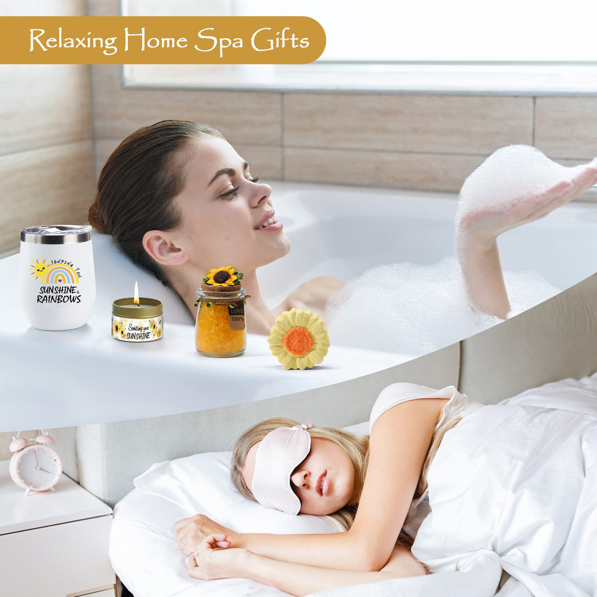 GORUTIN Sunflower Gift Box bath salts for a soothing bath moment.