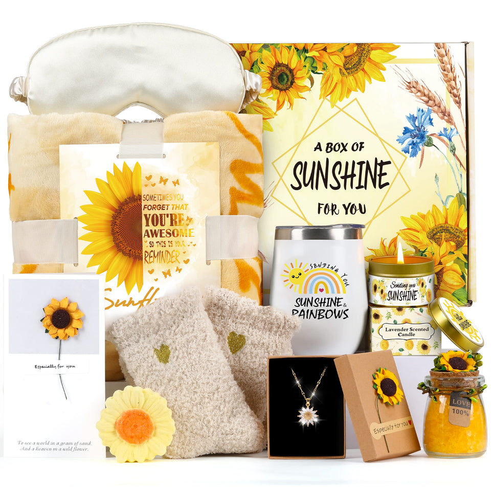 GORUTIN Sunflower Gift Box blanket for cozy evenings and self care.