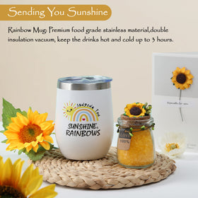 GORUTIN Sunflower Gift Box lavender soy candle creates a calm ambiance.