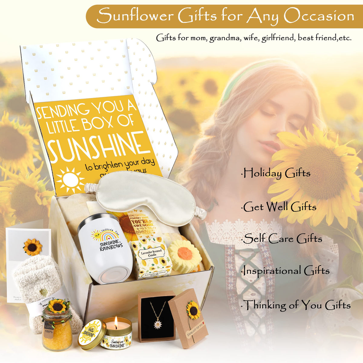 GORUTIN Sunflower Gift Box mug keeps drinks warm for long moments.