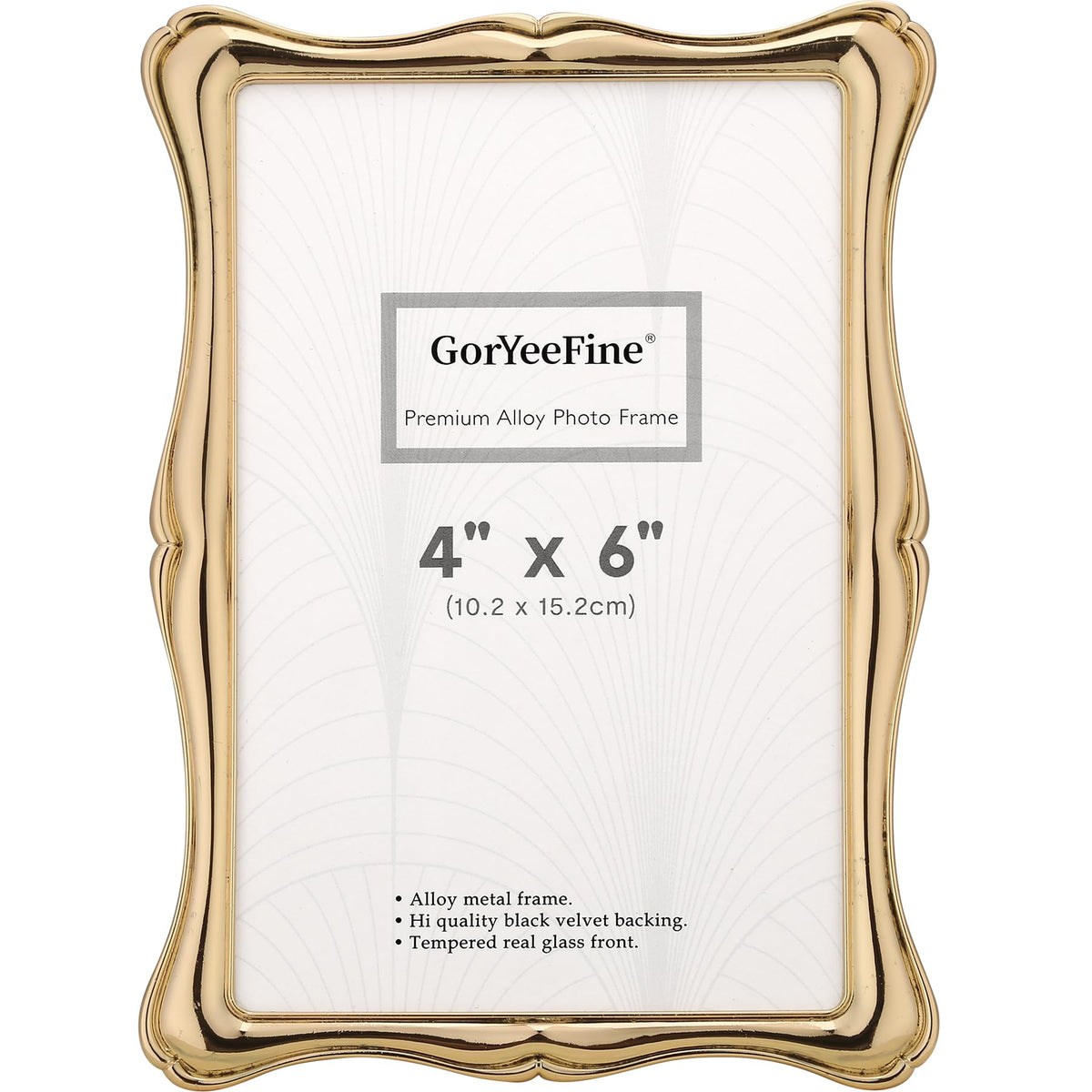 GorYeeFine 4x6 premium alloy frame front view showcases luxury finish and clear display.
