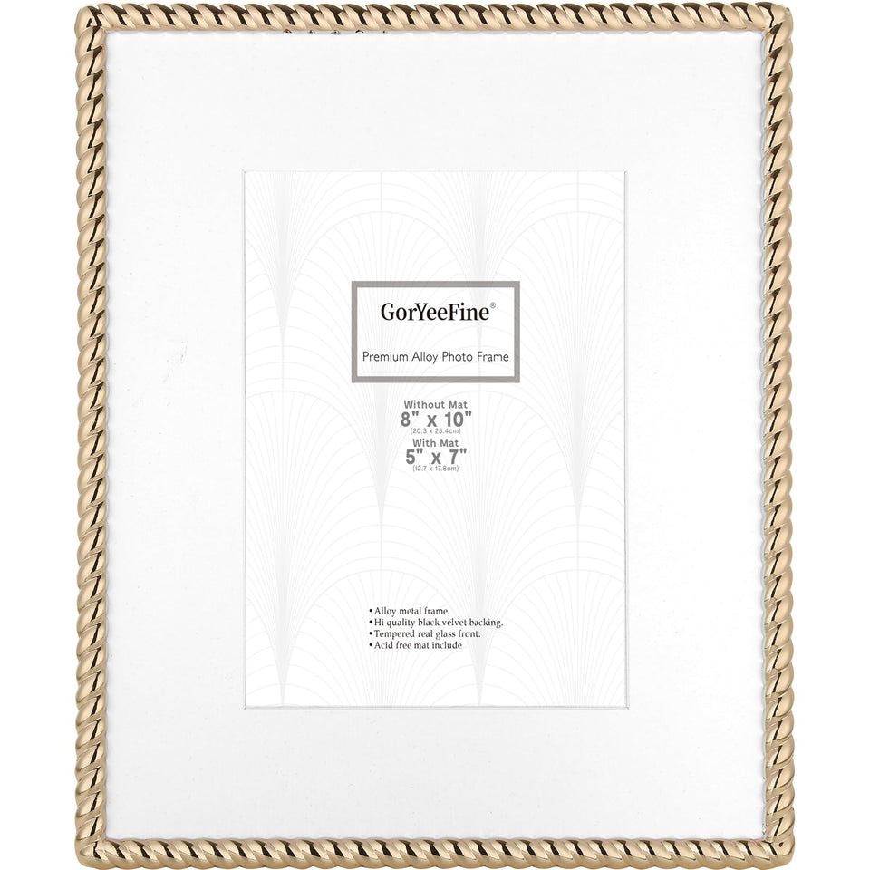GorYeeFine 8x10 gold frame with rope profile for wedding portraits.