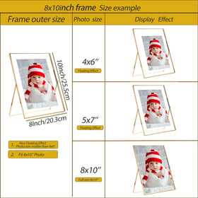 GorYeeFine gold 8x10 floating frame easy photo swap design.