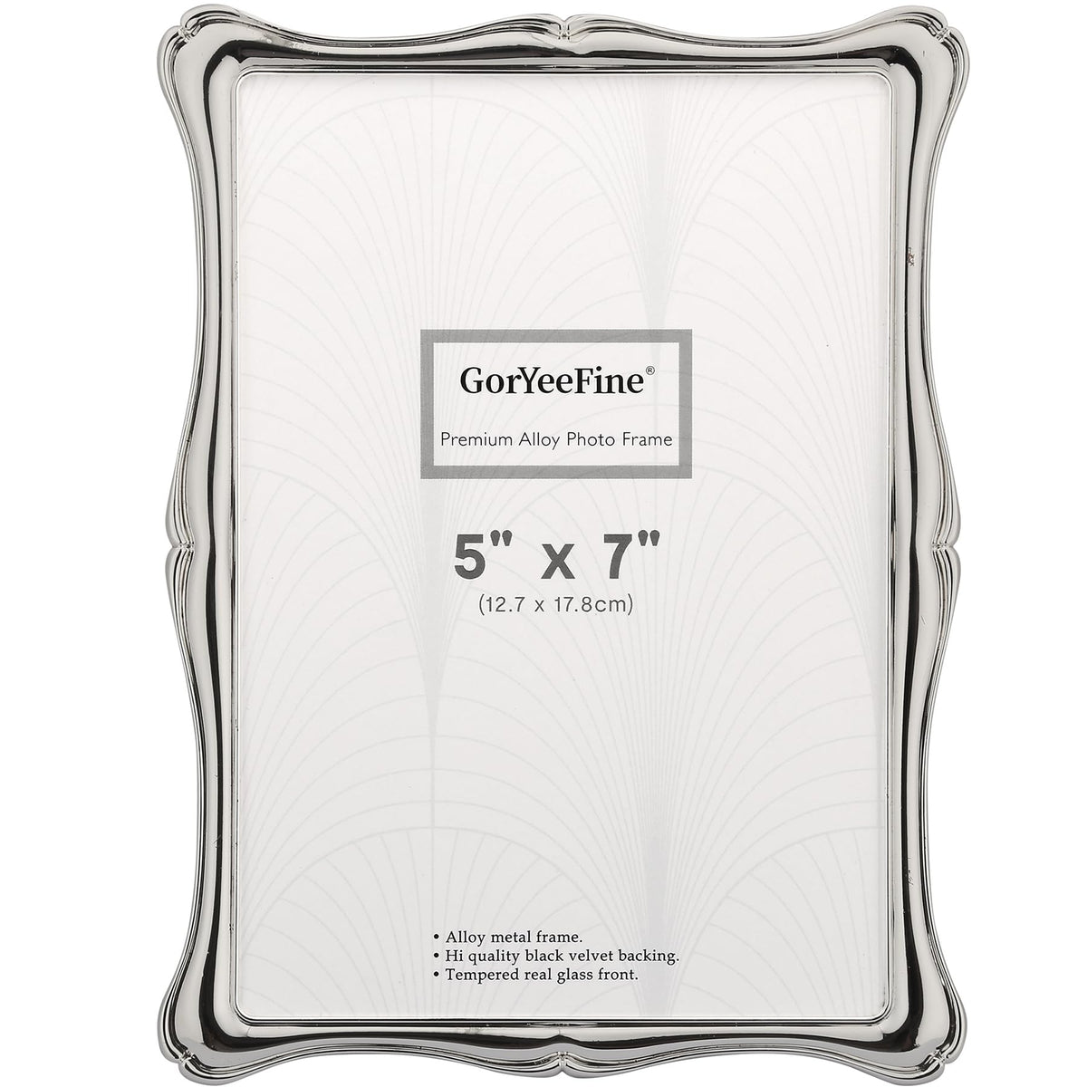 GorYeeFine Silver 5x7 frame front view shows premium alloy durability and elegance.