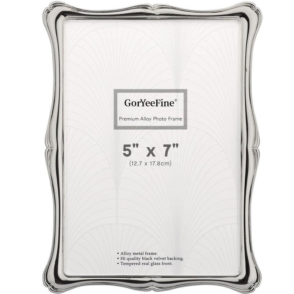 GorYeeFine Silver 5x7 frame front view shows premium alloy durability and elegance.