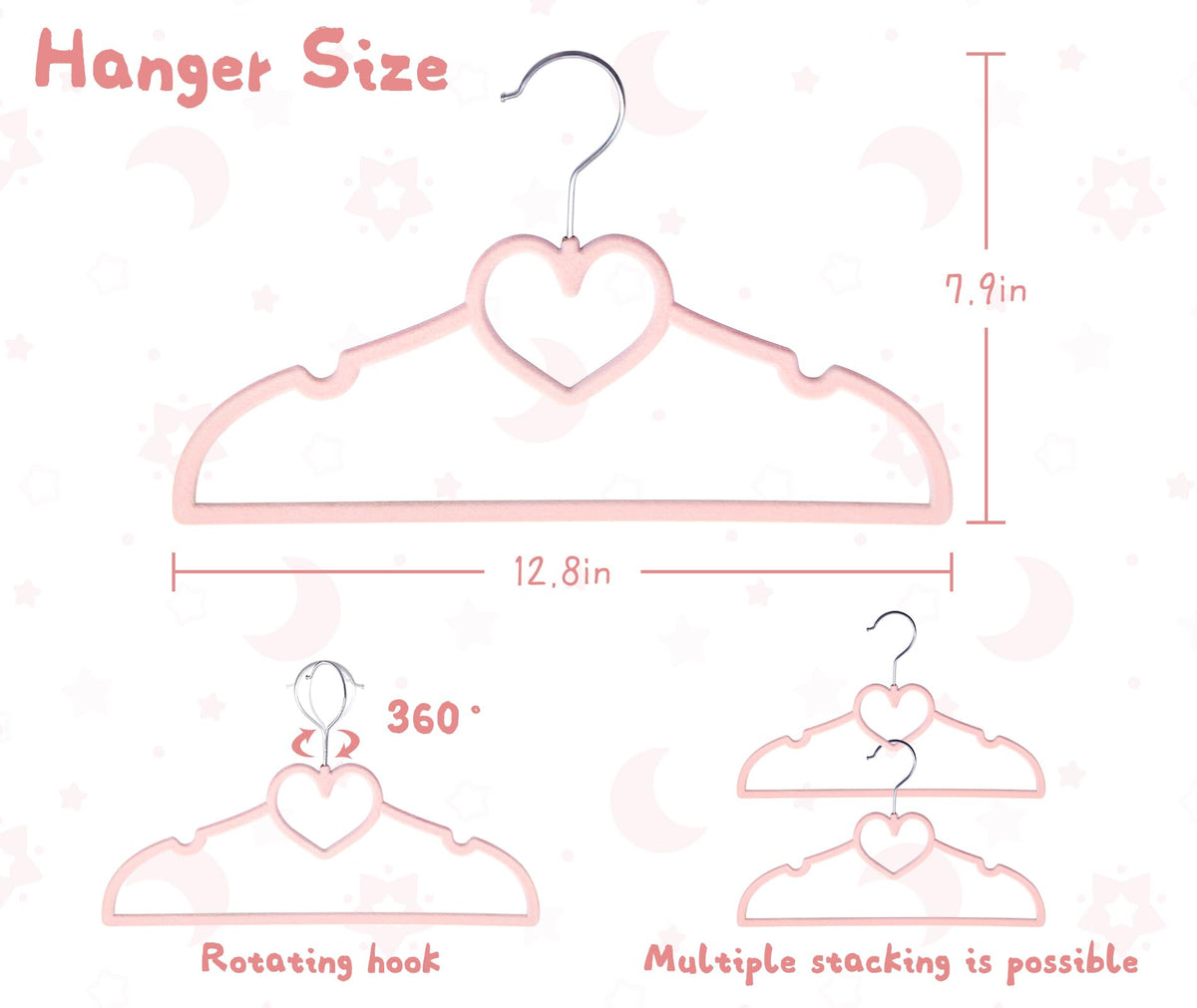 GOSCHE Kids Velvet Hanger chrome hook on a sturdy ABS frame