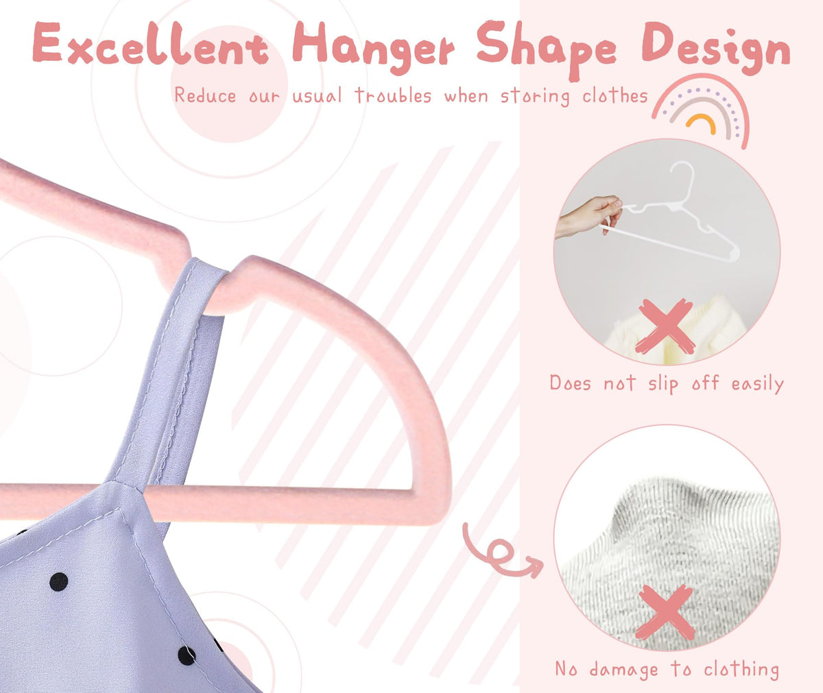 GOSCHE Kids Velvet Hanger non-slip flocking keeps garments in place