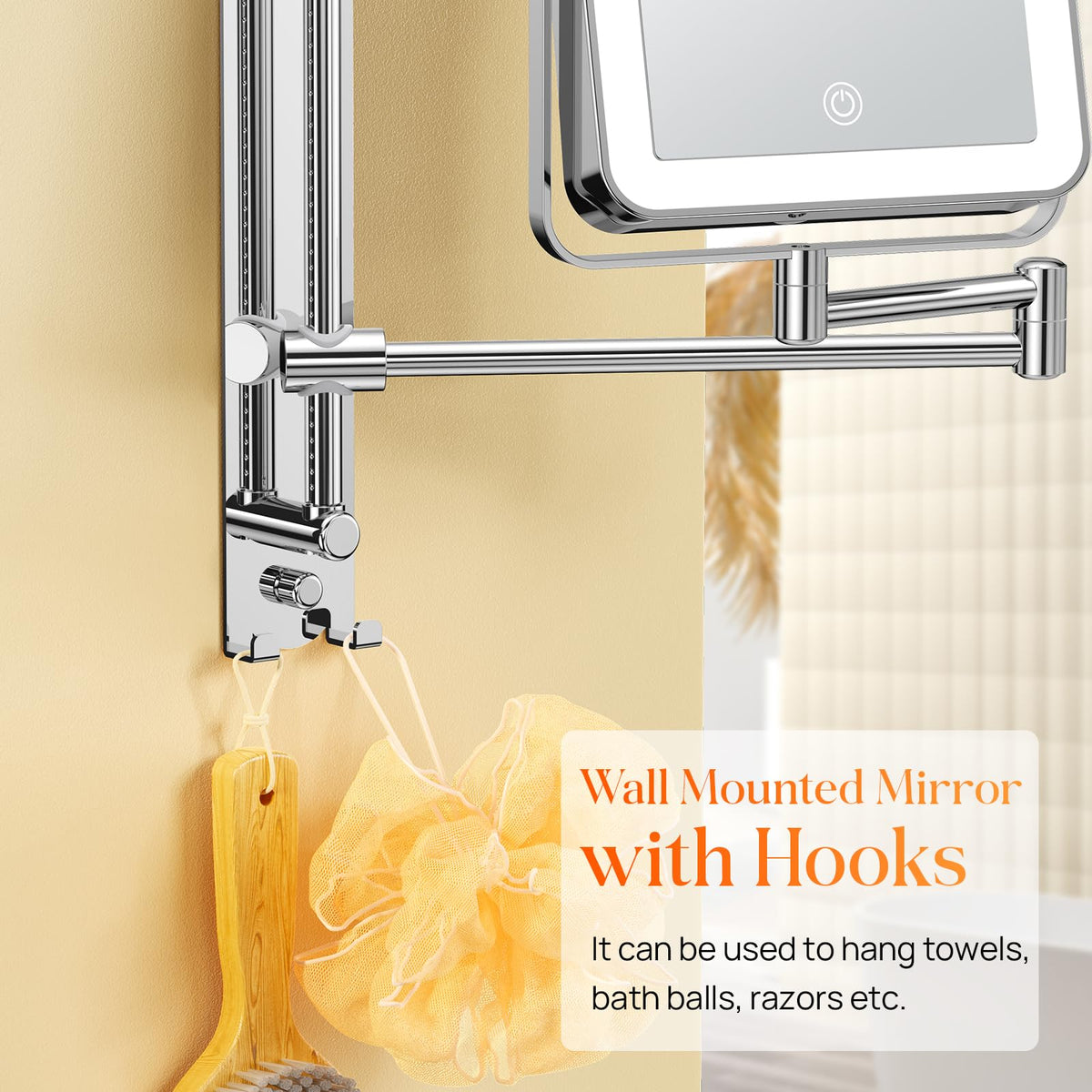 Gospire seven-inch height-adjustable mirror with sliding rails and stable base