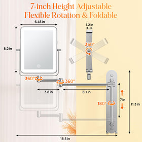 Gospire wall-mount makeup mirror featuring a double-hook design for organizing bathroom essentials