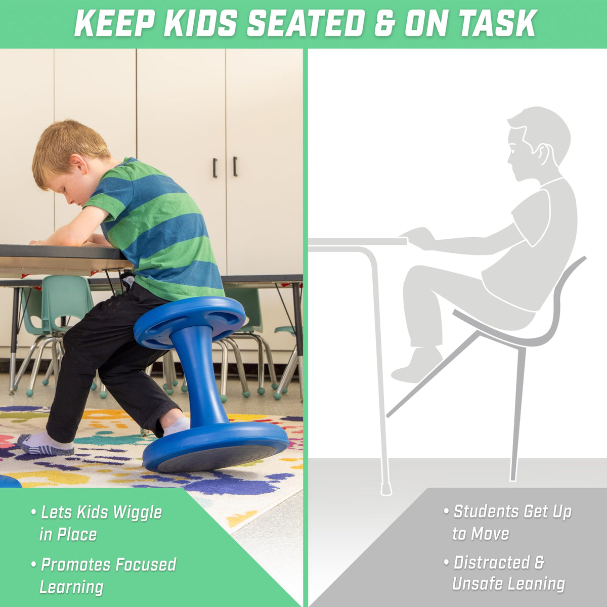GoSports 18-Inch Wobble Chair durable base with non-slip grip for safety