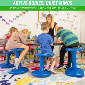 GoSports 18-Inch Wobble Chair built-in handles for easy, secure movement by kids