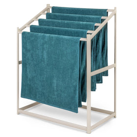 GoSports Coast Modern Pool Towel Rack front view with five bars for organized towel drying.