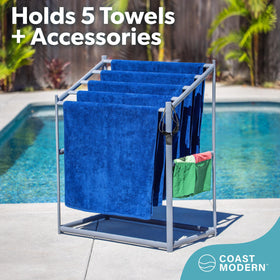 GoSports Coast Modern towel rack raised corners keep items off the floor