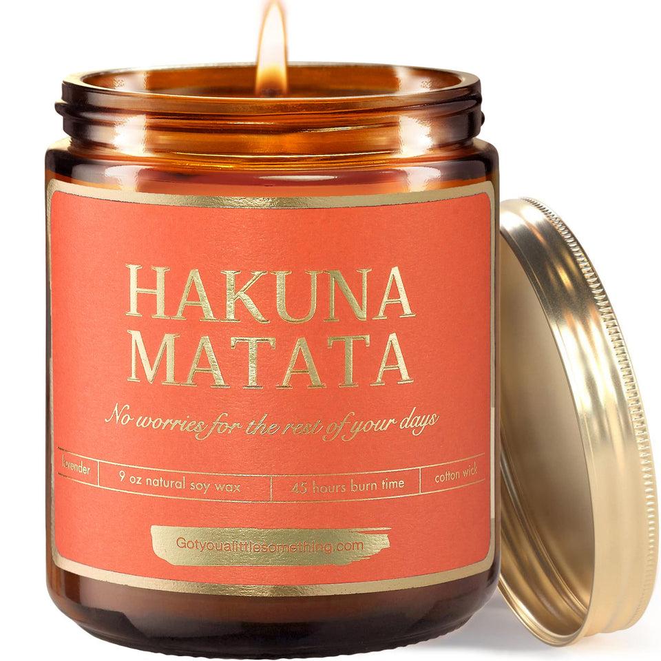 Got You a Little Something Hakuna Matata candle jar with cozy Disney vibes.