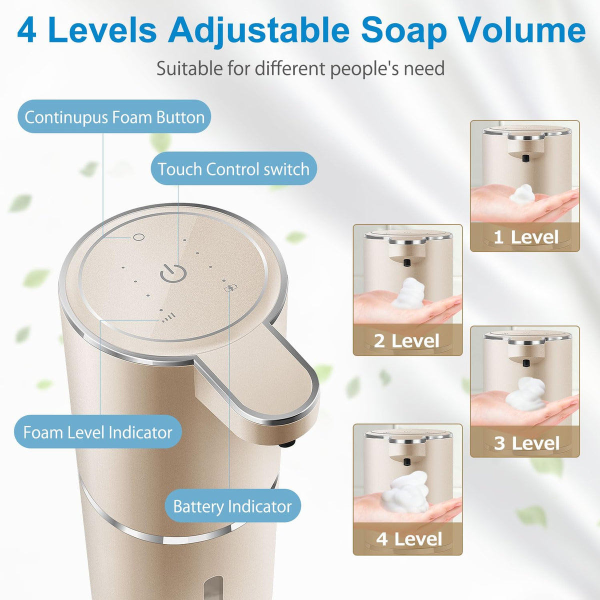 Gotofine continuous foam mode demonstrates steady foam for bulk cleaning