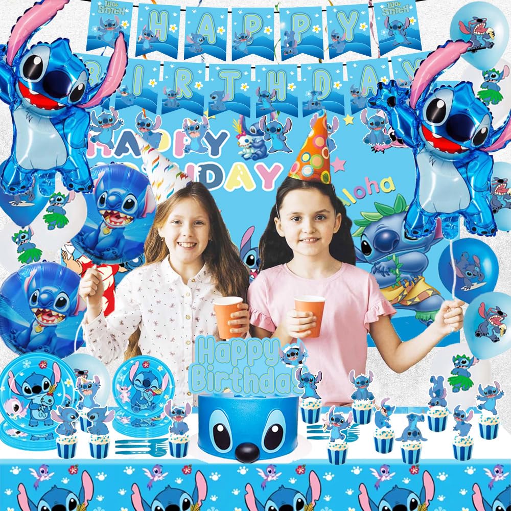 GOTOFUN blue balloons brighten the party with vibrant Stitch hues