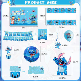 GOTOFUN blue stitch tablecloth ties table decor into the theme