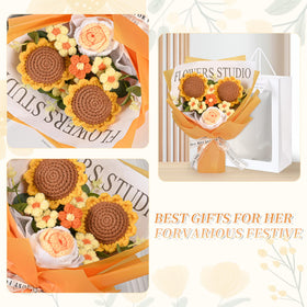 Gouraml crochet daisies bouquet soft and allergy-friendly texture