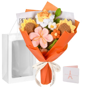 Gouraml sunflower crochet bouquet centerpiece with lasting color