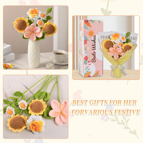 Gouraml crochet tulip bouquet on display adds timeless home charm.
