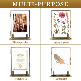 Goutangen floating frame vertical tabletop display on a shelf.
