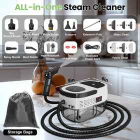 Goyappin high-heat steam cleans kitchen surfaces and appliances effectively.
