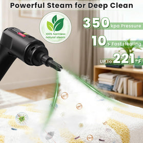 Goyappin steam cleaner features a 1600 ml tank for extended cleaning sessions.