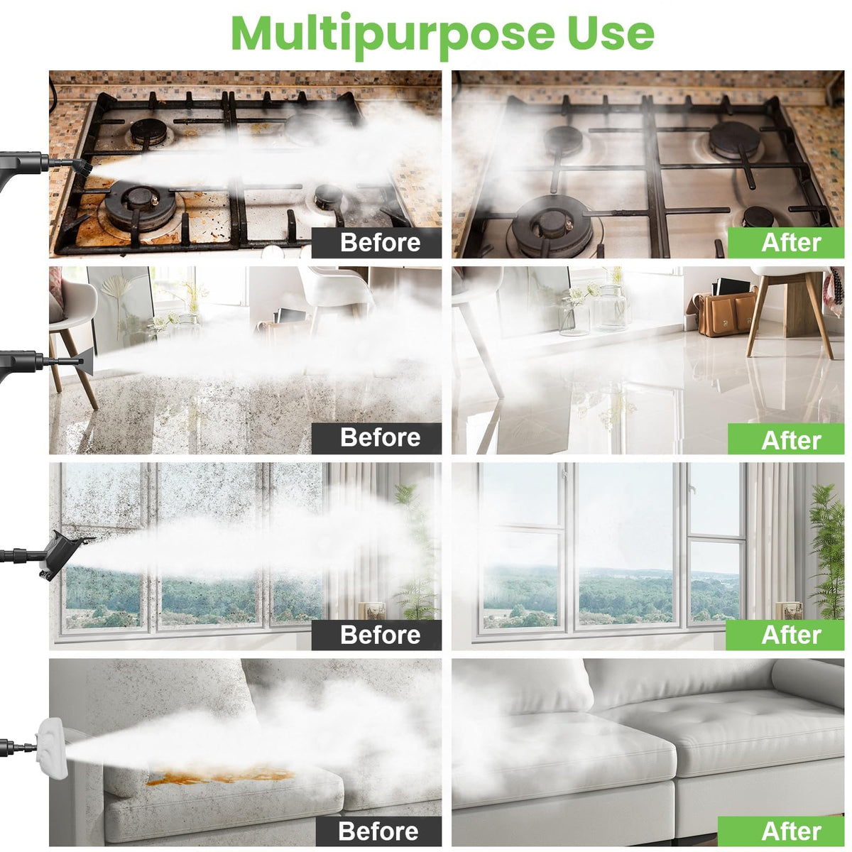 Goyappin handheld steam cleaner tackle floors and furniture with steam power.