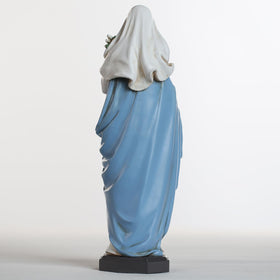Grace4Joy Mary statue with easter lilies for reflective worship