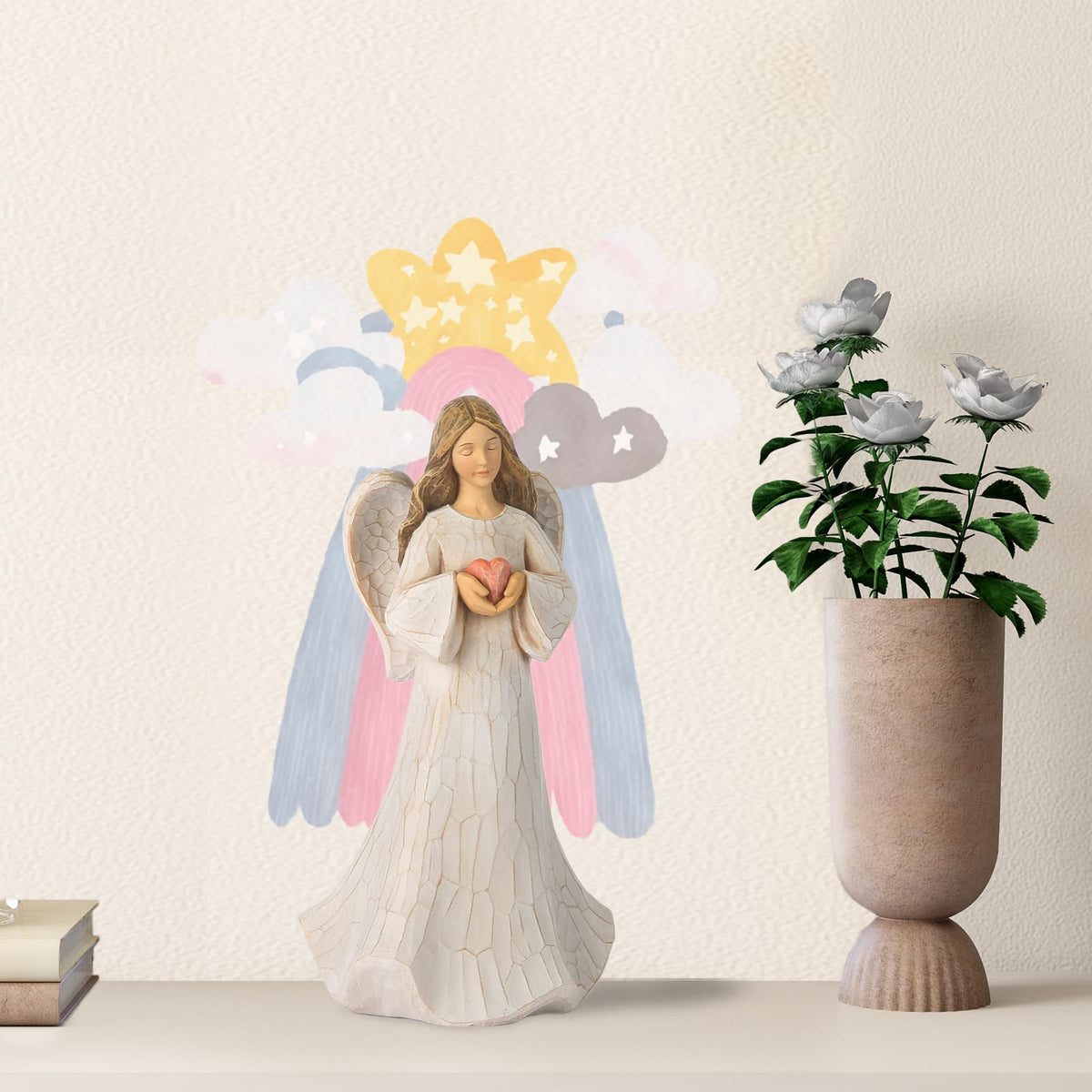 Grace4Joy heart-holding angel figurine—symbol of enduring bonds and memories