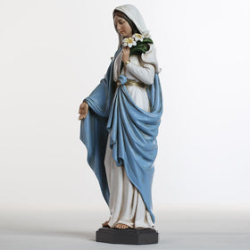 Grace4Joy Renaissance Mary statue on shelf enhances sacred home decor