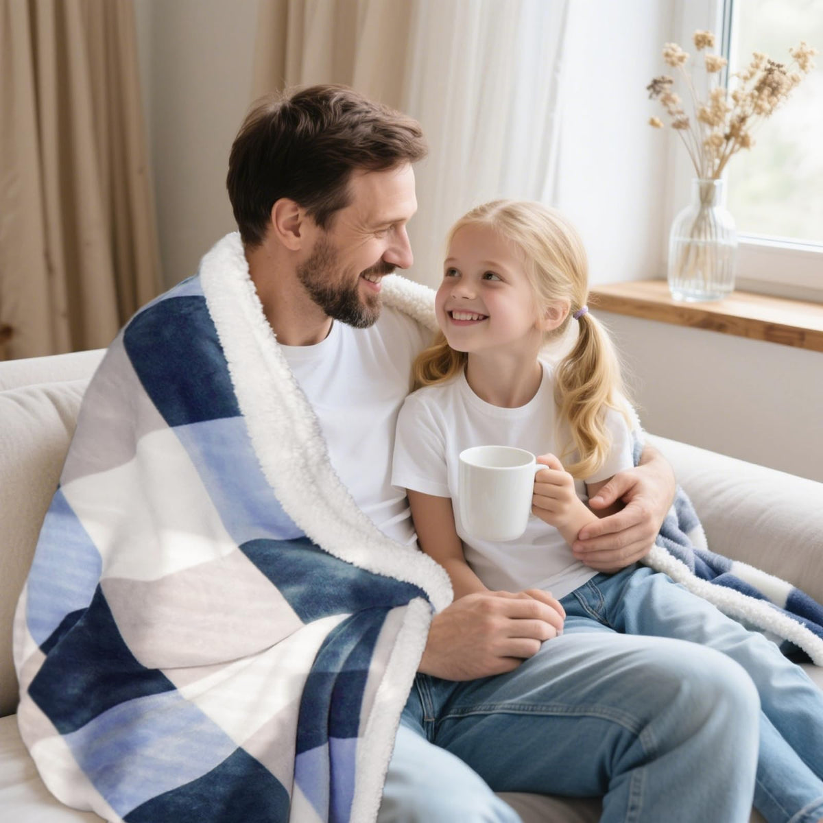 Gracelife plaid sherpa blanket showing plush texture and style.