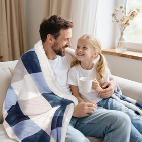 Gracelife plaid sherpa blanket showing plush texture and style.