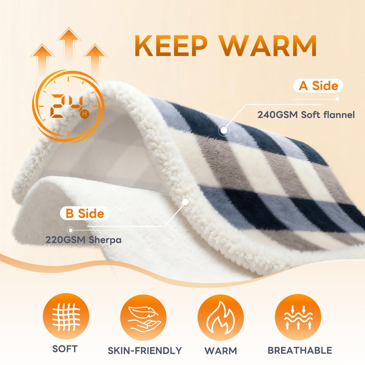 Gracelife plush fleece face-side close-up for luxurious softness.