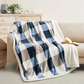 Gracelife sherpa reverse-side blanket showcased for versatile styling.