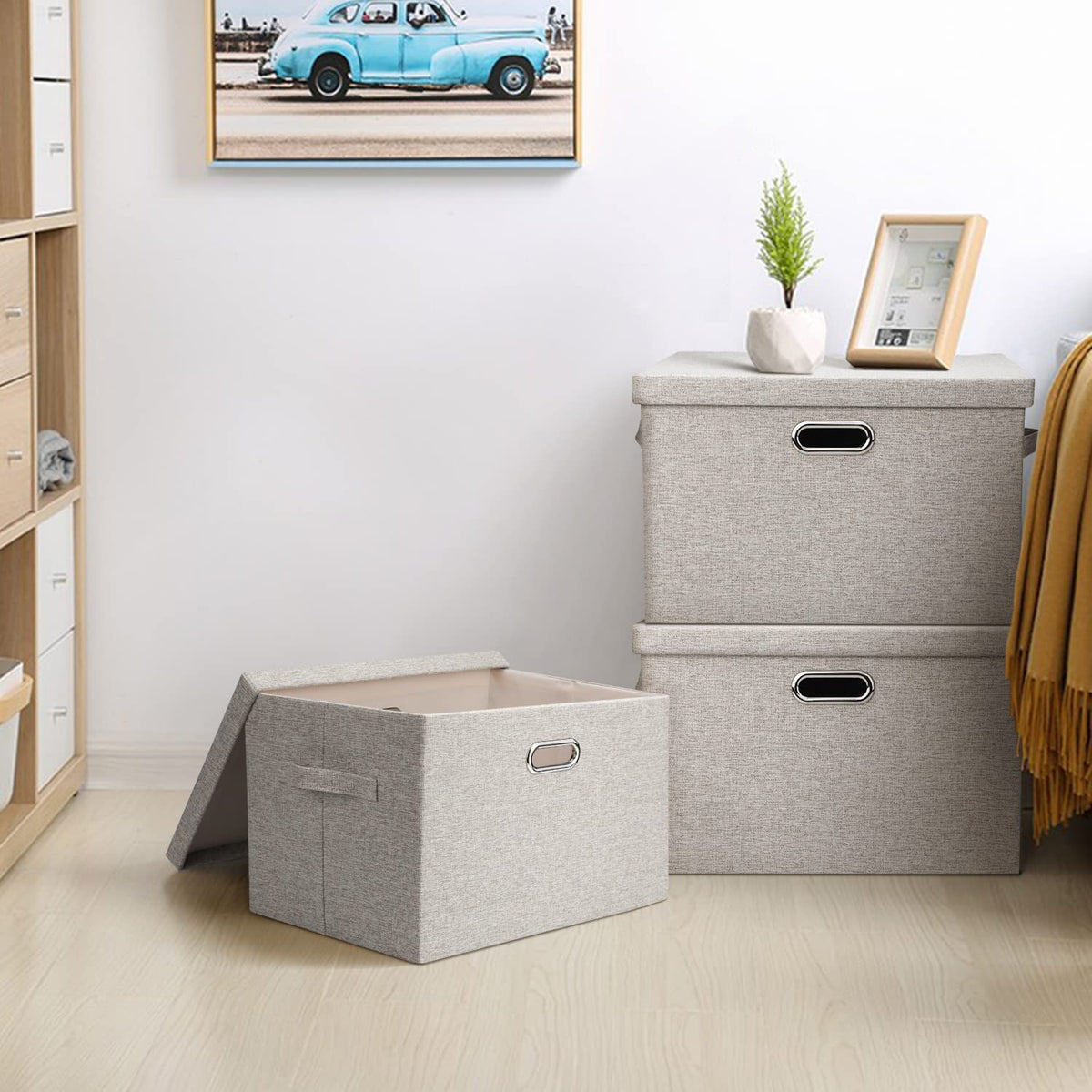 Graciadeco bedroom-office storage bin set for organized home workspace