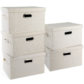 Graciadeco bins with lids—sturdy stackable design for closet storage.