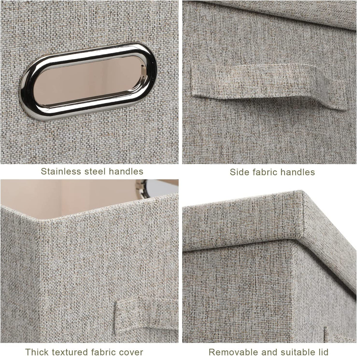 Graciadeco bins with dual handles enable easy pulling from shelves.