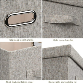 Graciadeco bins with dual handles enable easy pulling from shelves.