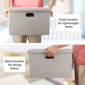 Graciadeco fold-flat storage bin demonstrates space-saving design when not in use